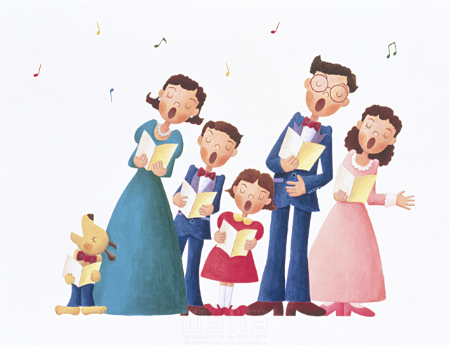 家族 歌 歌う 人物 キャラクター 親子 幸せ パーティー 音符 イラスト作品紹介 イラスト 写真のストックフォトwaha ワーハ カンプデータは無料