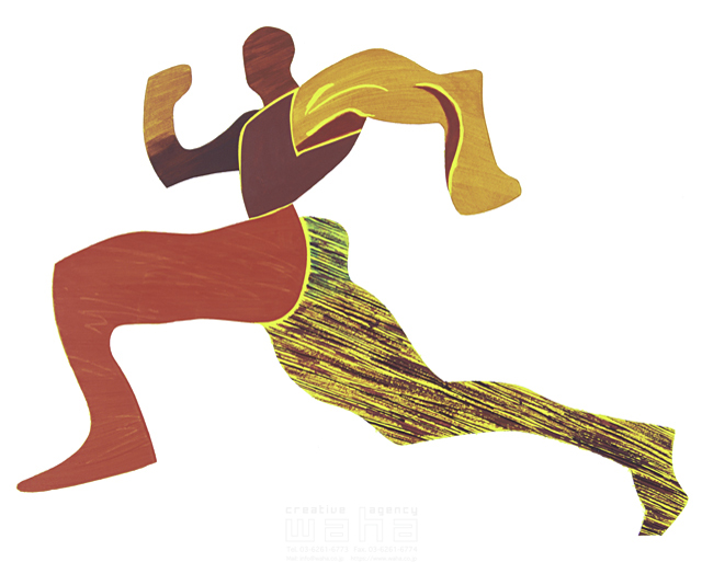 人物 抽象画 スポーツ 筋肉 走る アスリート シルエット スピード感 イラスト作品紹介 イラスト 写真のストックフォトwaha ワーハ