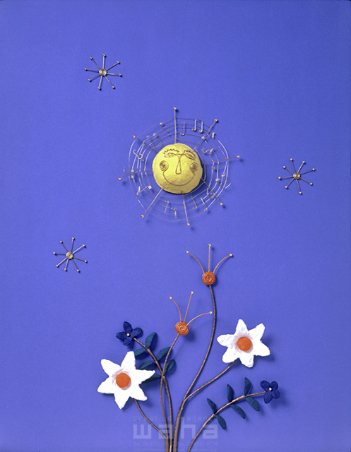 イラスト＆写真のストックフォトwaha（ワーハ）　クラフト、花、植物、夜空、月、星、顔　永井 淑美　5-1142b