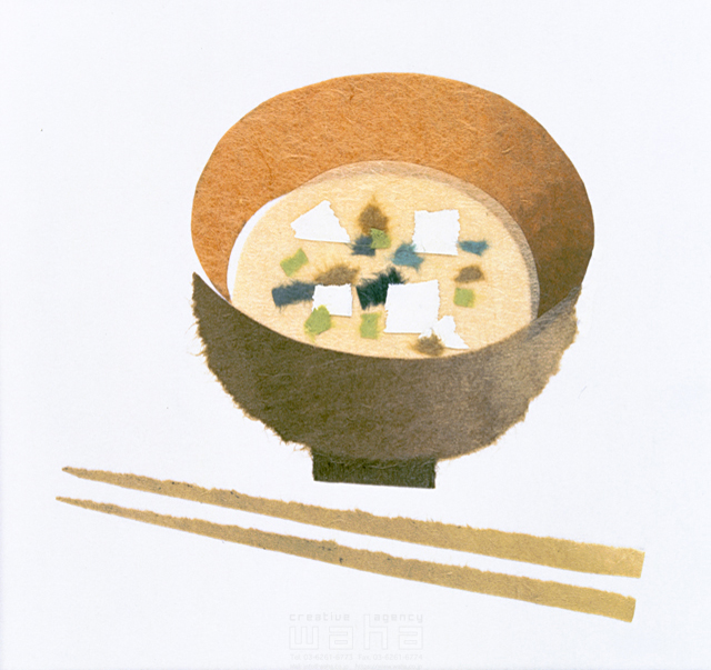 クラフト ちぎり絵 素朴 和食 日本 みそ汁 食事 イラスト作品紹介 イラスト 写真のストックフォトwaha ワーハ カンプデータは無料