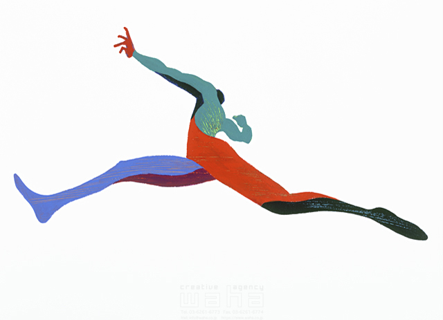 イラスト＆写真のストックフォトwaha（ワーハ）　人、人物イメージ、ヒト、男性、五輪、オリンピック、スポーツ、アスリート、走る、パワフル、パワー、ジャンプ、飛ぶ、大会、選手、筋肉、エネルギー、肉体美、競技、陸上、走り幅跳び　岩堀 謙一　6-2101b