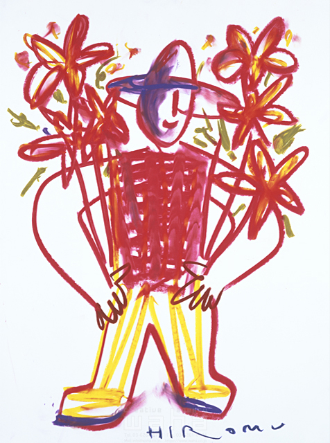 イラスト＆写真のストックフォトwaha（ワーハ）　ひろむタナカ、樹木、葉、花、果実、男性　ひろむ・タナカ　7-1642b