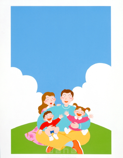 イラスト＆写真のストックフォトwaha（ワーハ）　家族、親子、メッセージボード　山沢 敬子　7-1715b