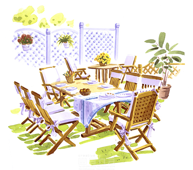 イラスト＆写真のストックフォトwaha（ワーハ）　ガーデンライフ、料理、食材、花、インテリア、水彩　タカヒロ　8-2097b