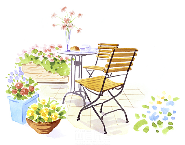 イラスト＆写真のストックフォトwaha（ワーハ）　花、インテリア、ガーデンライフ、水彩　タカヒロ　8-2099b