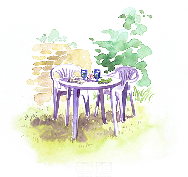 イラスト＆写真のストックフォトwaha（ワーハ）　ガーデンライフ、花、インテリア、水彩　関上 絵美　8-2148b