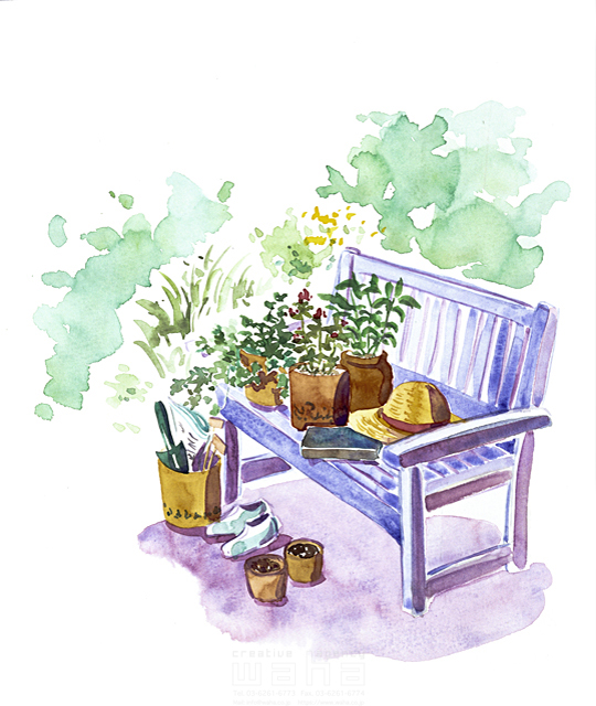 イラスト＆写真のストックフォトwaha（ワーハ）　ガーデンライフ、花、インテリア、水彩　関上 絵美　8-2149b