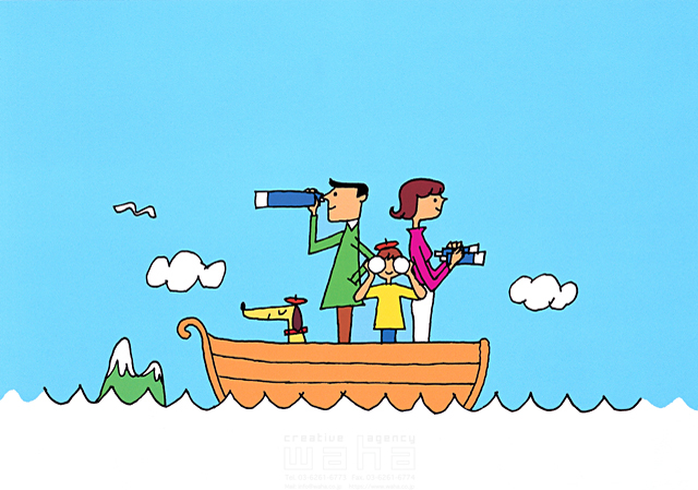 家族 親子 ボート 船 発見 イラスト作品紹介 イラスト 写真のストックフォトwaha ワーハ カンプデータは無料
