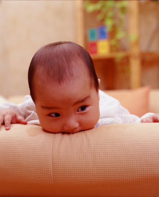 人物 日本人 赤ちゃん 屋内 正面 上半身 見つめる ピュア 成長 誕生 健やか 育つ 発見 好奇心 元気 ソファ 屋内 部屋 フォト作品紹介 イラスト 写真のストックフォトwaha ワーハ カンプデータは無料