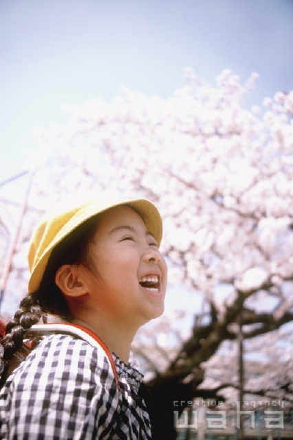 イラスト＆写真のストックフォトwaha（ワーハ）　人物、日本人、春、小学生、子供、笑顔、笑う、笑い、スマイル、季節、四季、子ども、こども　pxg1-0009b-data